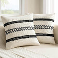 MIULEE Set of 2 Black Boho Decorative Pillow Covers 18x18 Inch Farmhouse Rustic by MIULEE