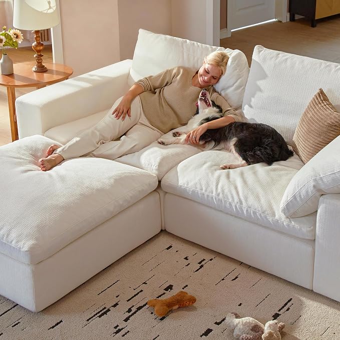 Cloud Couch Sectional 146.5'' Oversized Modular Deep Seat Sofa U Shaped Comfy - Image 7