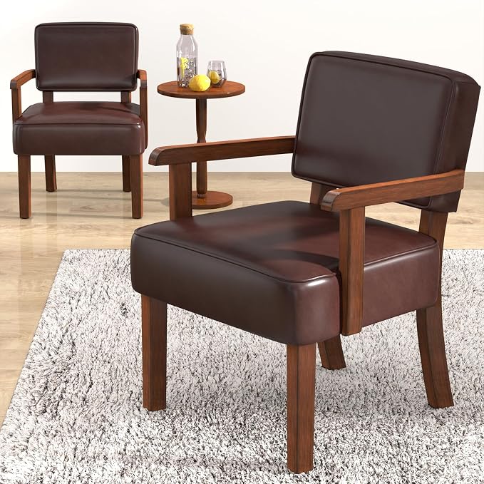 FAGAGA Accent Chair, PU Leather Living Room Chairs Oversize by FAGAGA