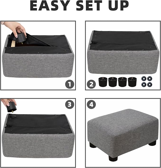 CAROLMADE Small Foot Stool Ottoman Footstool - Image 7