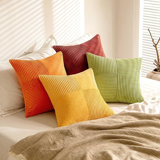 MIULEE Burnt Orange Decorative Throw Pillow Covers 18x18 Inch Set of 4 Boho - Image 4