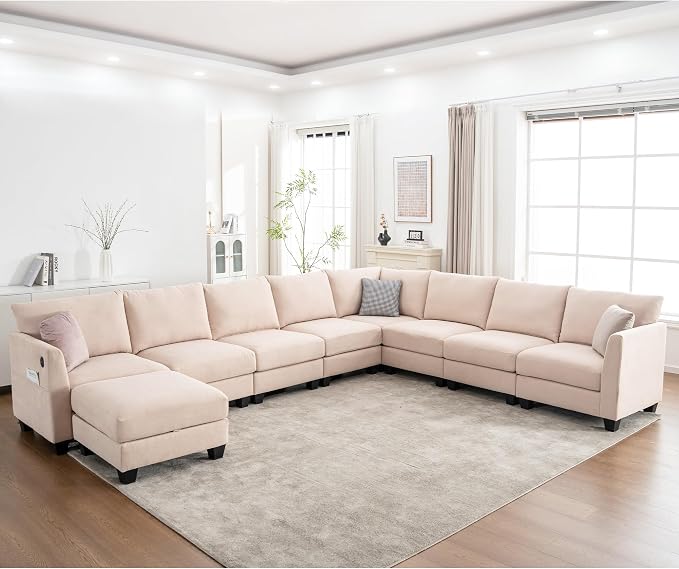 150.4" Large Sectional Couches for Living Room, 8 Seater L Shaped Modular by ZXDesign