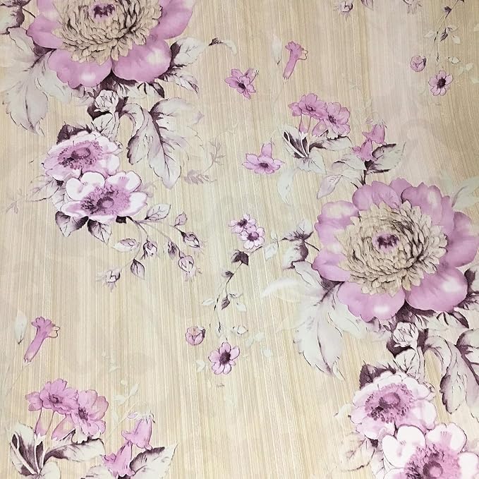 Retro Style Blooming Purple Flower Wallpaper Peel Stick Shelf Liner Funitures - Image 6