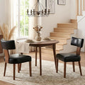 HNY Mid Century Modern Dining Chairs Set of 2, Farmhouse PU Leather Upholstered by HNY