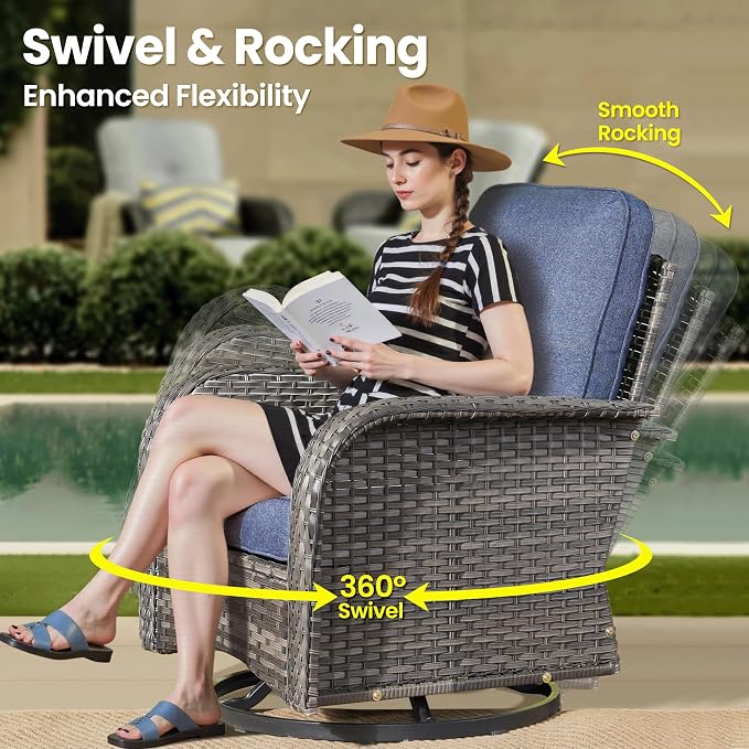 ovios 5-Piece Patio Furniture Set, Outdoor Wicker Sofa - Image 2