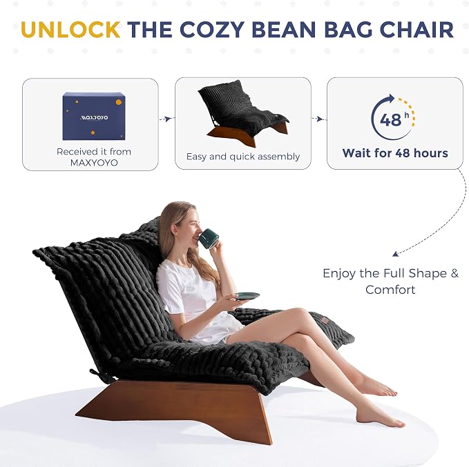 MAXYOYO Adjustable Living Room Chair, 3-Position Bean Bag Chair - Image 8