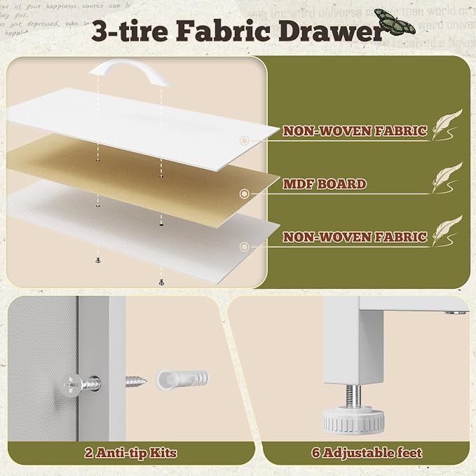 Romorgniz 55" W White Dresser for Bedroom - Image 8