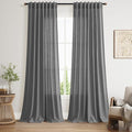 Nanspring Blazer Grey Curtain Linen Blend Light Filtering Back Tab Curtains 108 by Nanspring