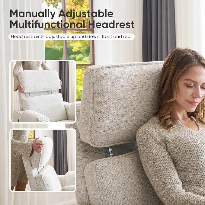 24" Extra Wide Swivel Rocker Recliner Chair - Image 6