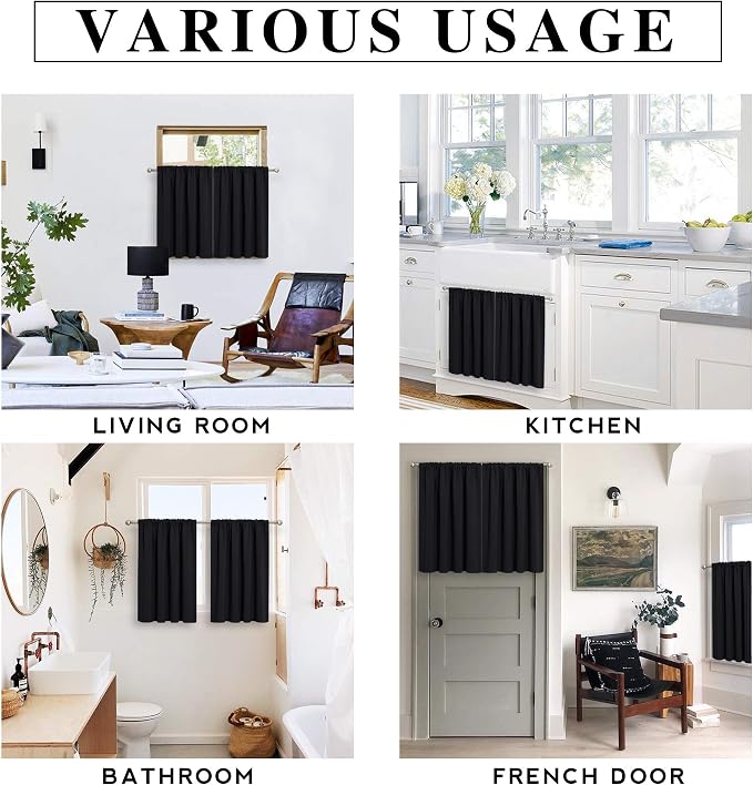 RYB HOME Blackout Curtains for Bedroom Living Room 72 inches Long, Thermal - Image 6