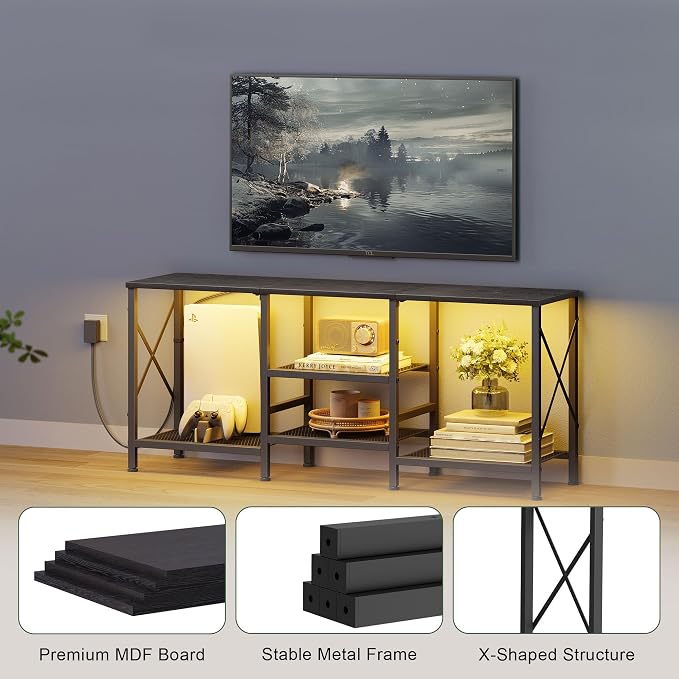 JARHETUN TV Stand with LED Lights - Image 6