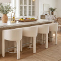 HNY Modern Counter Height Bar Stools Set of 4, 26”H Barrel Counter Stools by HNY