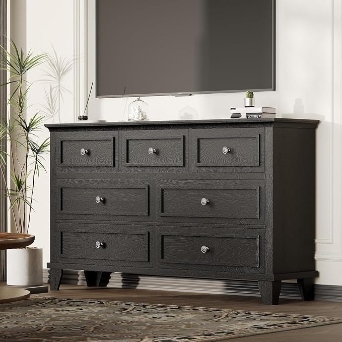 IDEALHOUSE 7 Drawer Dresser, Large Wooden Storage Chest of Drawers by IDEALHOUSE