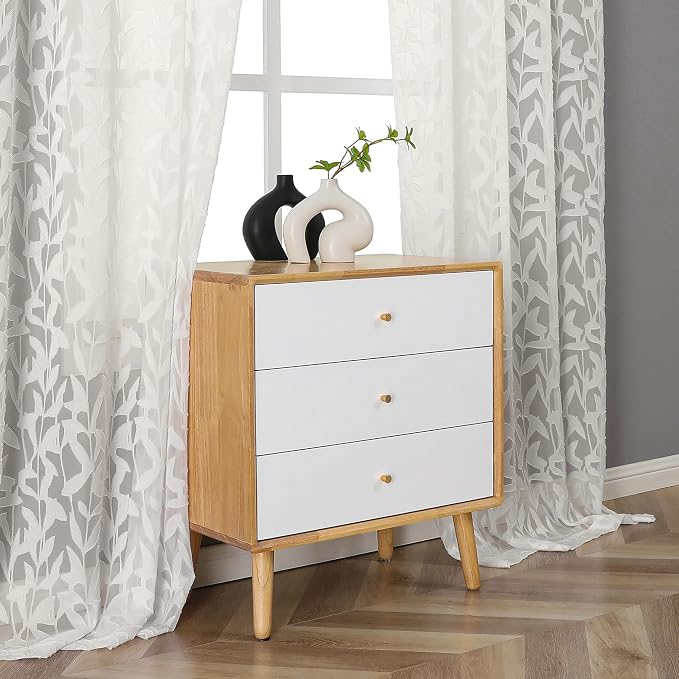 Lecloud Leia Ivory Sheer Curtains 54 Inch Length 2 Panels, Voile Light - Image 7