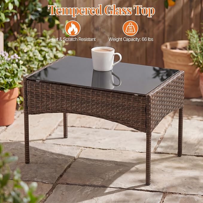 Sweetcrispy 4-Piece Patio Furniture Set, Weather-Resistant PE Rattan Wicker - Image 5
