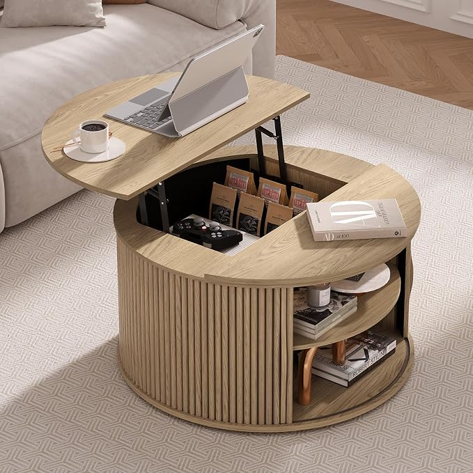 SULIVES Round Coffee Table - Image 6