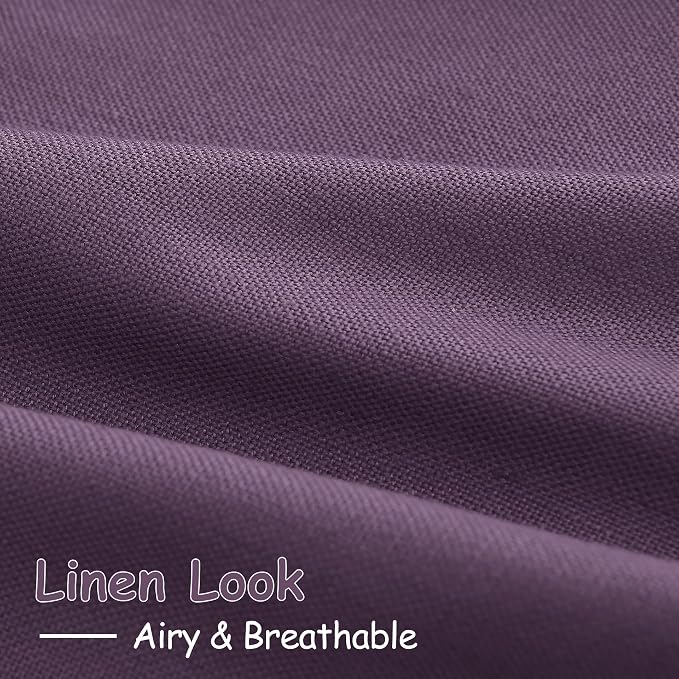 Nanspring Plum Linen Curtains 96 Inches Long 2 Panels Set - Image 5