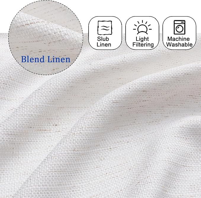 Chyhomenyc Blend Linen Valance for Windows, Light Filtering Blend Linen - Image 3
