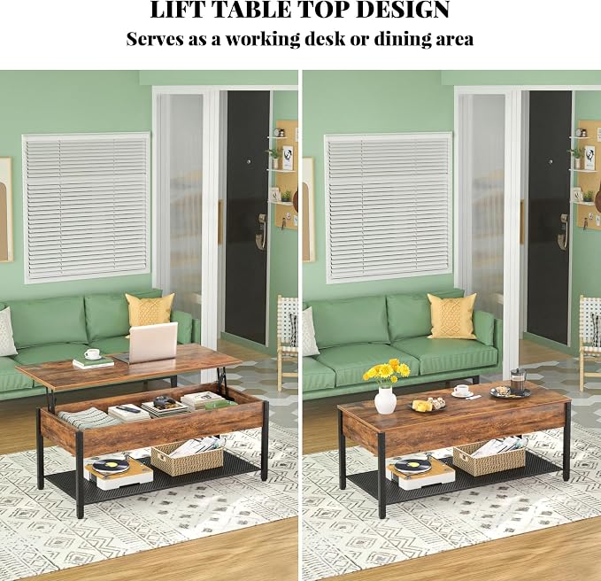 Homieasy 41.7" Lift Top Coffee Table - Image 5