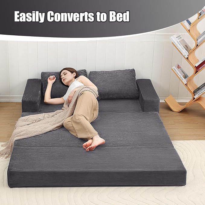 COMAX Futon Sofa Bed, 4-in-1 Convertible Floor Couch - Image 6
