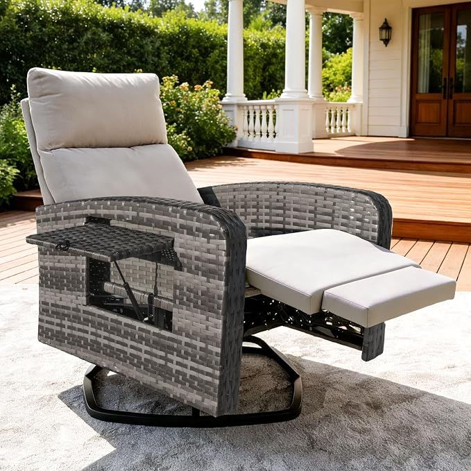 ZZW Outdoor Recliner Chair Set of 2, Wicker Patio Recliners by zzw
