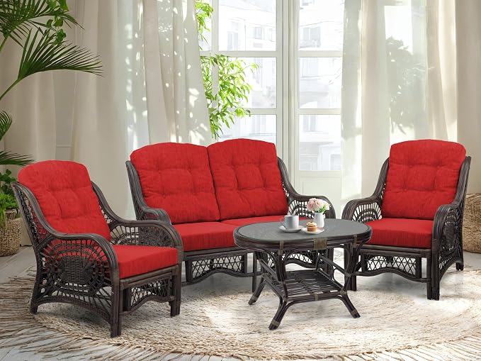 Malibu Lounge Living Accent Armchair Natural Rattan Wicker Handmade Design - Image 7