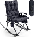 EVER ADVANCED Oversized Folding Rocking Camping Chair, Padded Portable Rocker by EVERADVANCED