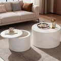 Round Nesting Coffee Table Set of 2, Circle Coffee Tables by Vulacko