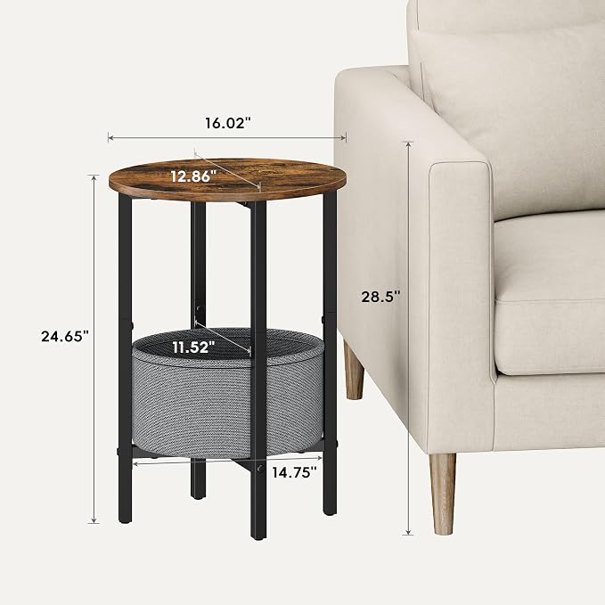 Vagusicc Round Side Table End Table - Image 3
