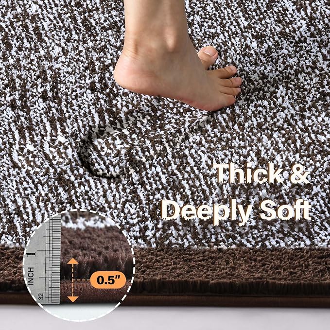 36x24 Large Bathroom Rugs Washable Non Slip, Soft Absorbent Quick Dry Mats - Image 4