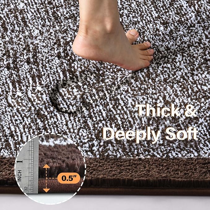 Bathroom Rugs 24x17 Non Slip Washable, Soft Absorbent Quick Dry Mats - Image 4