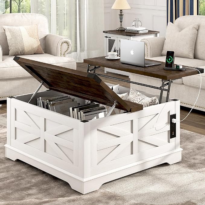 Hlivelood 36" Farmhouse Movable Lift Top Coffee Table by Hlivelood