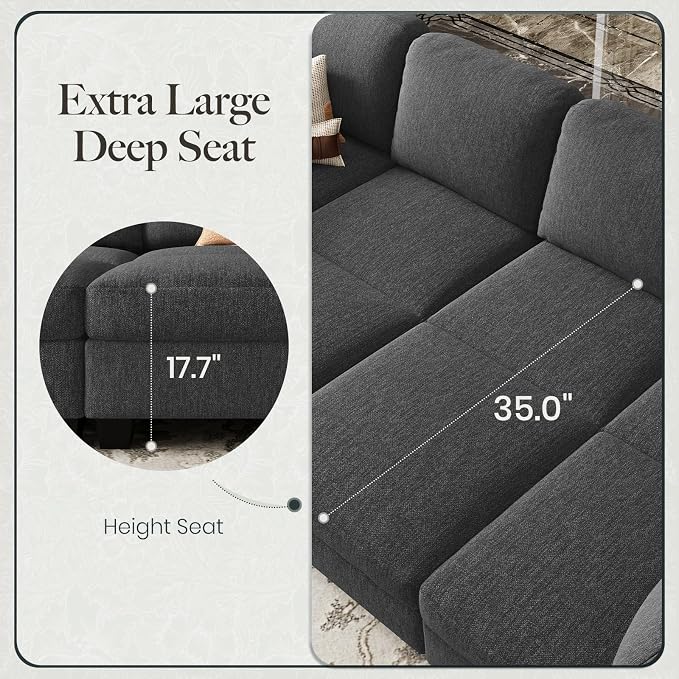 Belffin 111" Cloud Sectional Sleeper Sofa - Image 5