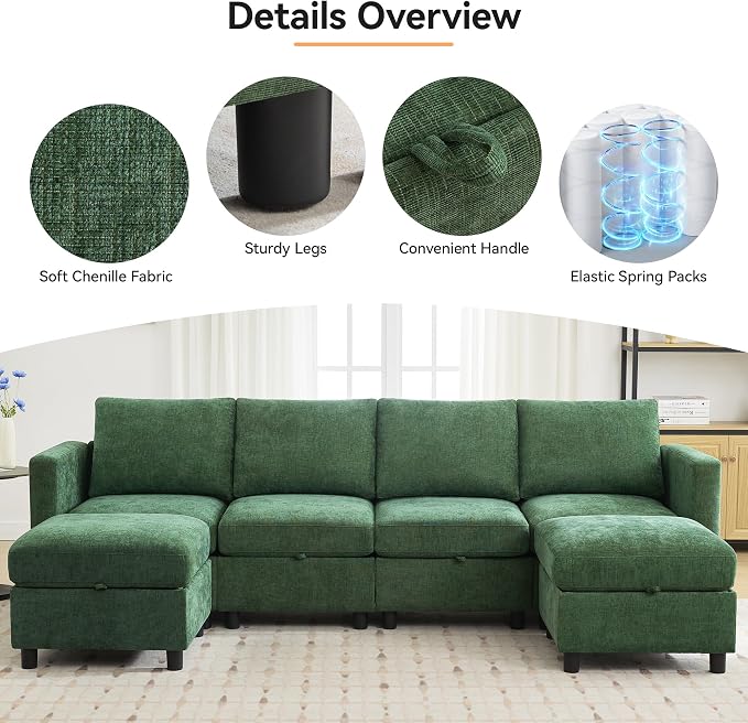 WUTUTUEE 58”Modular Sectional Loveseat Sofa, Modern Love Seat 2 Seater Sofa - Image 3