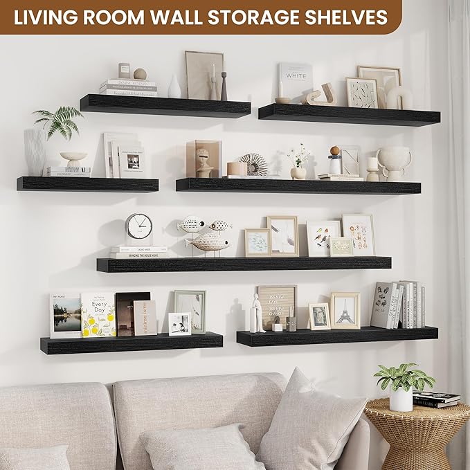 fuqing Floating Shelves for Wall, Wall Mounted Wood Floating Shelf - Image 4