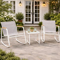 Kozyard 3-Piece Rocking Chair Set, Outdoor Rocking Textilene Bistro Set by Kozyard