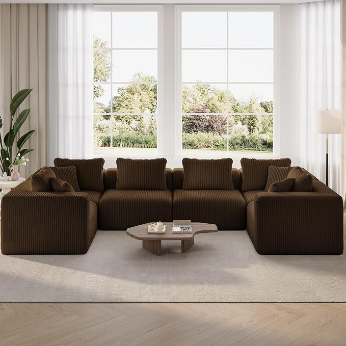Novilla 141" Modular Sectional Sofa, Modern Cloud Sectional Couch by Novilla