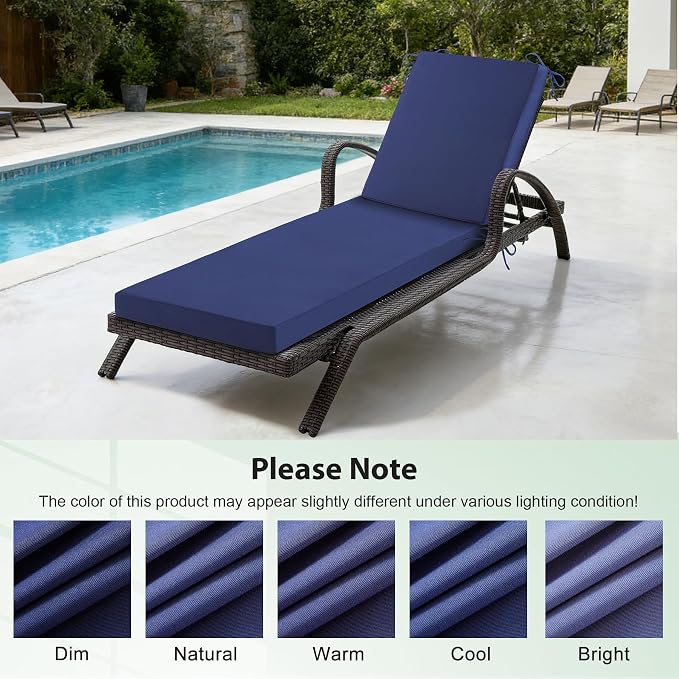 2 Pcs Chaise Lounge Cushions Outdoor, Outdoor Chaise Cushion - Image 7