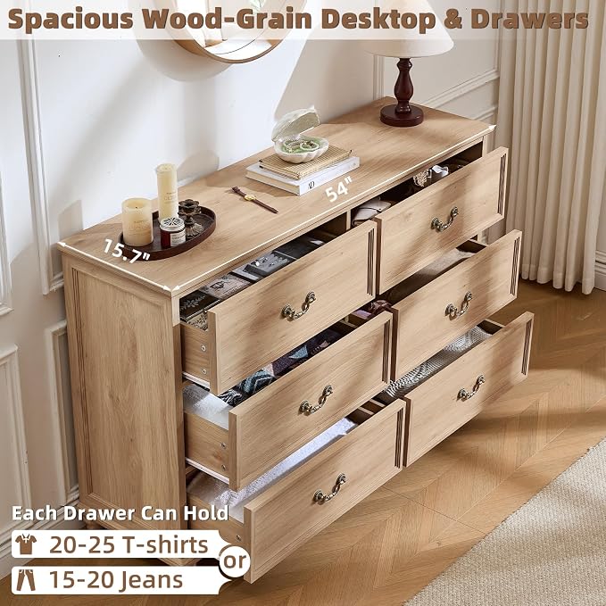 Joaxswe Farmhouse 6 Drawers Dresser - Image 3