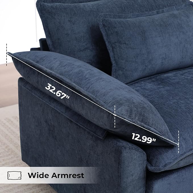 Modern Oversized Accent Chair, Chenille Cloud Sofa Chair - Image 6