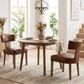 HNY Mid Century Modern Dining Chairs Set of 2, Farmhouse PU Leather Upholstered by HNY