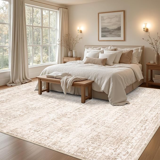 Area Rugs 10x12 Living Room Rug: Washable Rug Soft Vintage Boho Carpet Indoor - Image 3