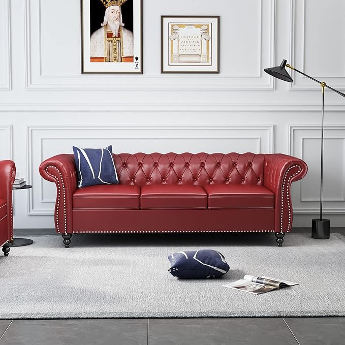 QHITTY 2 Piece Living Room Set, Sectional Chesterfield Sofa Chair Contemporary - Image 8
