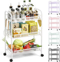 TOOLF 3-Tier Metal Rolling Cart, Mesh Wire Easy Assemble Utility Cart, Storage by TOOLF