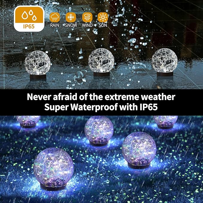 JKIMK Solar Globe Lights Outdoor Waterproof-Solar Balls - Image 4