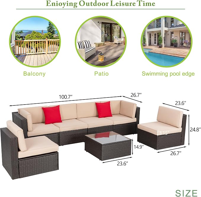 Vongrasig 8 Pieces Patio Furniture Set - Image 4