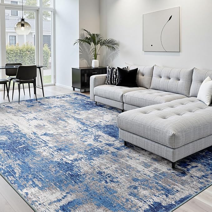 Washable Area Rugs 6'x9' Non-Slip Modern Abstract Soft - Image 3