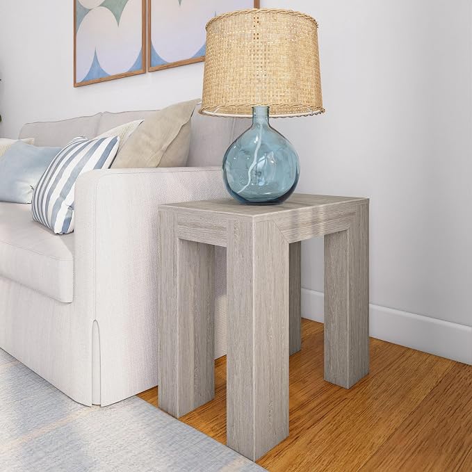 Plank+Beam Modern Rectangular Side Table, Slim Side Table by PlankBeam