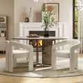 Hyfirm Upholstered Linen Barrel Dining Chair Set of 2, Modern Accent Kitchen by Hyfirm