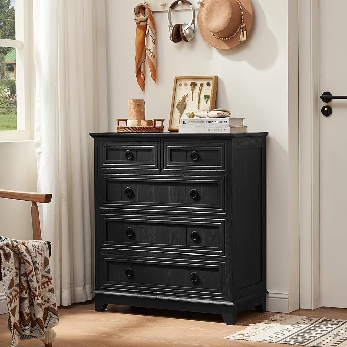 Joaxswe Farmhouse 5 Drawer Dresser - Image 6